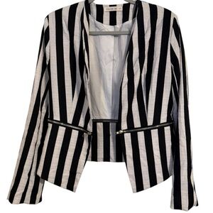 🌹NEW-FOLLOW * ME HALF ZIP AROUND STRIPED BLAZER